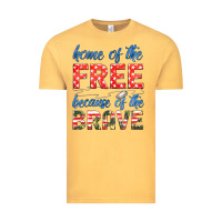 Vintage Mustard home of the free because of the brave Vintage Tee - HRA Design Shop