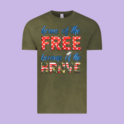 Home Of The Free Because Of The Brave Vintage Tee Designed By Hra Design Shop