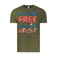 Vintage Olive home of the free because of the brave Vintage Tee - HRA Design Shop