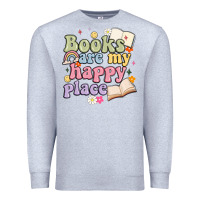 Heather Grey books are my happy place Premium Sweatshirt - MaliasSmallBusiness