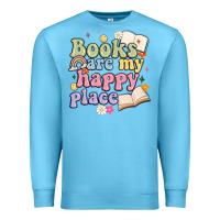Ocean Blue books are my happy place Premium Sweatshirt - MaliasSmallBusiness