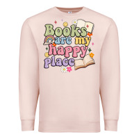 Pale Pink books are my happy place Premium Sweatshirt - MaliasSmallBusiness