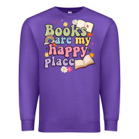 Purple books are my happy place Premium Sweatshirt - MaliasSmallBusiness