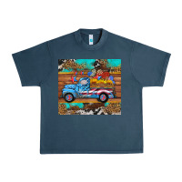 Midnight Navy western  american truck sunflowers  mousepad Urban Heavy Tee - HRA Design Shop