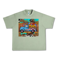 Oil Green western  american truck sunflowers  mousepad Urban Heavy Tee - HRA Design Shop