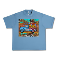 Pebble Blue western  american truck sunflowers  mousepad Urban Heavy Tee - HRA Design Shop