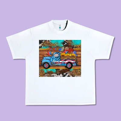 Western  American Truck Sunflowers  Mousepad Urban Heavy Tee Designed By Hra Design Shop