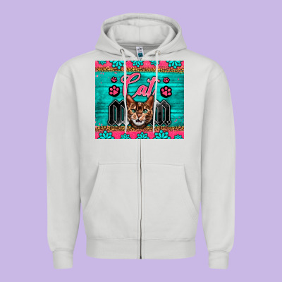 Western Bengal Cat Mom Zipper Hoodie Designed By Lillyallendesigns