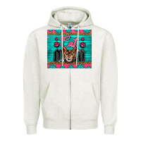 Oatmeal Heather Western Bengal Cat Mom Zipper Hoodie - LillyAllenDesigns
