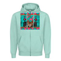 Seafoam Western Bengal Cat Mom Zipper Hoodie - LillyAllenDesigns