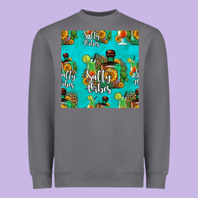 Salty Vibes Seamless Pattern Heavyweight Sweatshirt Designed By Hra Design Shop