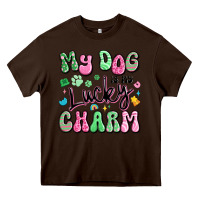 Chocolate Brown my dog is my lucky charm Heavy Core Tee - Artiststas