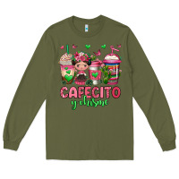 Army Green cafecito y chisme coffee cups Long Sleeve Tee - Jasminsmagicworld