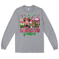Heather Grey cafecito y chisme coffee cups Long Sleeve Tee - Jasminsmagicworld