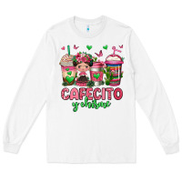 White cafecito y chisme coffee cups Long Sleeve Tee - Jasminsmagicworld