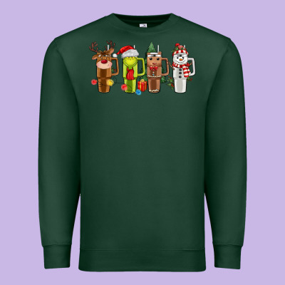 Obsessive Cup Disorder Christmas Premium Sweatshirt Designed By Maliassmallbusiness