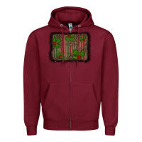 Burgundy christmas plaid leopard mistletoe background Zipper Hoodie - BarkalooDesign