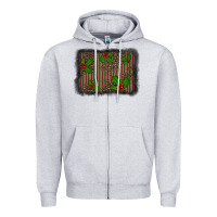 Heather Grey christmas plaid leopard mistletoe background Zipper Hoodie - BarkalooDesign