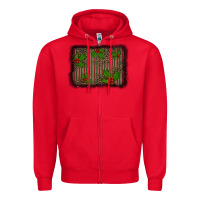 Red christmas plaid leopard mistletoe background Zipper Hoodie - BarkalooDesign