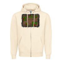 Sandshell christmas plaid leopard mistletoe background Zipper Hoodie - BarkalooDesign