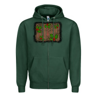 Sports Green christmas plaid leopard mistletoe background Zipper Hoodie - BarkalooDesign