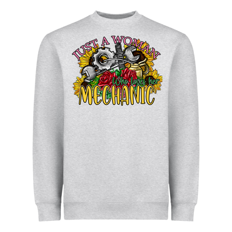 Just A Woman Who Loves Her Mechanic Heavyweight Sweatshirt by SublimationCraftShop | Teevron
