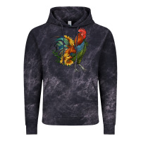 Cloud Black rooster with sunflowers Vintage Hoodie - RanaPortraitStore