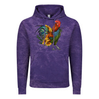Cloud Purple rooster with sunflowers Vintage Hoodie - RanaPortraitStore