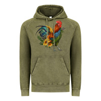 Vintage Olive rooster with sunflowers Vintage Hoodie - RanaPortraitStore
