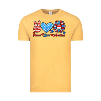 Vintage Mustard peace love america Vintage Tee - HRA Design Shop