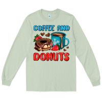 Matcha coffee and donuts Long Sleeve Tee - AdoDesignShop