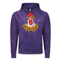 Cloud Purple rooster head with sunflowers Vintage Hoodie - RanaPortraitStore