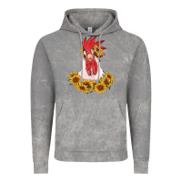 Cloud Rock rooster head with sunflowers Vintage Hoodie - RanaPortraitStore