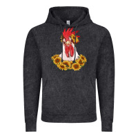 Vintage Black rooster head with sunflowers Vintage Hoodie - RanaPortraitStore