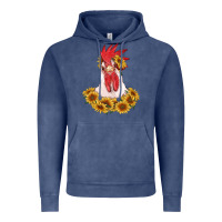 Vintage Denim rooster head with sunflowers Vintage Hoodie - RanaPortraitStore