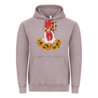 Vintage Zinc rooster head with sunflowers Vintage Hoodie - RanaPortraitStore
