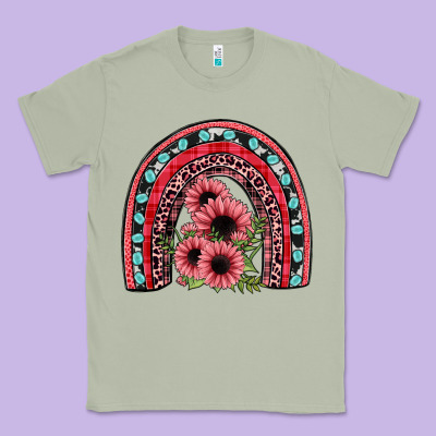 Valentines Sunflower Rainbow Classic Tee Designed By Jahusdesignshop