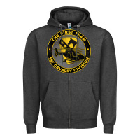 Charcoal Heather the first team 1st cavalry division Zipper Hoodie - Jasminsmagicworld