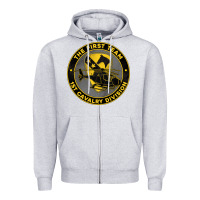 Heather Grey the first team 1st cavalry division Zipper Hoodie - Jasminsmagicworld