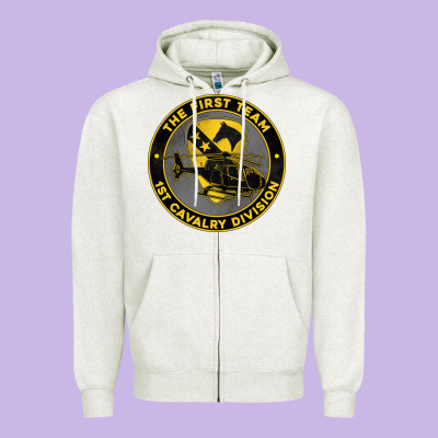 The First Team 1st Cavalry Division Zipper Hoodie Designed By Jasminsmagicworld