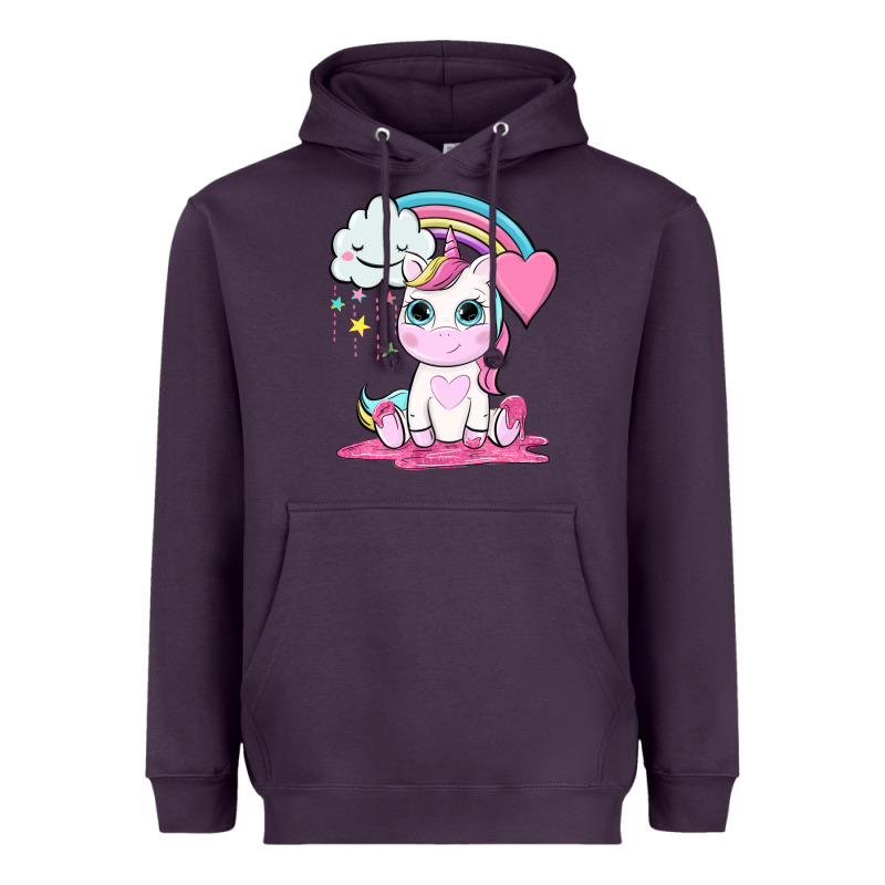 Cute Unicorn And Rainbow Heavyweight Hoodie by NancyCooperArtShop | Teevron