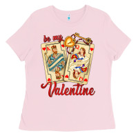Bubblegum Pink be my valentine with playing cards and key Ladies Tee - AdoDesignShop