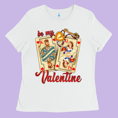 Be My Valentine With Playing Cards And Key Ladies Tee Designed By Adodesignshop