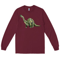 Burgundy dinosaur brontosaurus Long Sleeve Tee - Artiststas