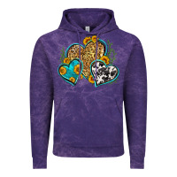 Cloud Purple leopard cowhide hearts Vintage Hoodie - Zillion Design Studio