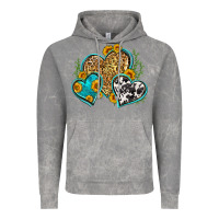 Cloud Rock leopard cowhide hearts Vintage Hoodie - Zillion Design Studio