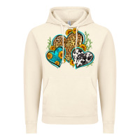 Vintage Artic leopard cowhide hearts Vintage Hoodie - Zillion Design Studio