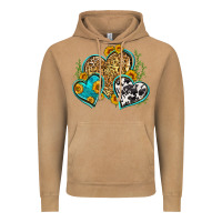 Vintage Camel leopard cowhide hearts Vintage Hoodie - Zillion Design Studio