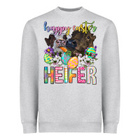 Heather Grey happy easter heifer Heavyweight Sweatshirt - Neo Western