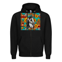 Black Aztec Sunflowers Horse Zipper Hoodie - LillyAllenDesigns